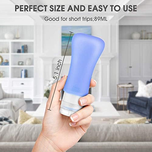 14 Pack Silicone Travel Bottles Set, Leak Proof Travel Size Containers, Perfect For Personal Travel (Green) - Image 2
