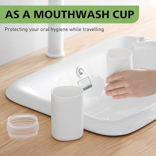 Baluca Travel Toothbrush Case, Portable Tooth Brush Holder and Toothpaste Cover Container with Mouthwash Cup, Compact Oral Clean Tools Organizer for Traveling/Camping/School/Home (White, Extra Large) - Image 3