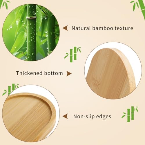 6Pcs Bamboo Tray for Bathroom, Small Wooden Trays Decorative for Candle - Image 3