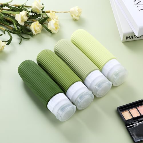 Mrsdry Travel Bottles for Toiletries, Tsa Approved 3oz Portable Travel Bottles, BPA Free Leak Proof Squeezable Silicone Travel Size Containers, Travel Accessories with Clear Toiletry Bag (4 Pack) - Image 6