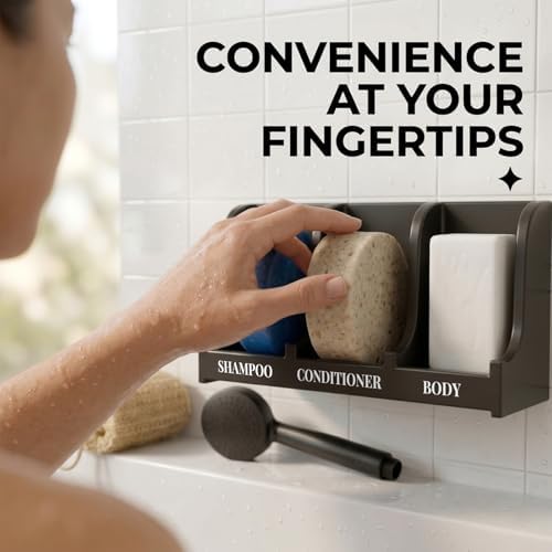 Soap Holder for Shower Wall, 3-Compartment Soap Dish [Patent Pending] - Image 4