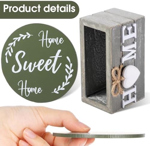 Queekay House Warming Gifts New Home Farmhouse Coasters Set of 6, Green - Image 3