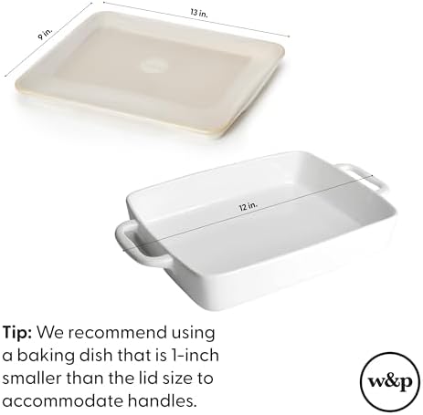W&P Reusable Silicone Stretch Lid, Set of 3 – Casserole (9x13), Brownie (8x8), Loaf (5 x 9), Dishwasher Safe, Freezer Safe, LFGB/Premium Materials, Microwave Safe, Clear - Image 3