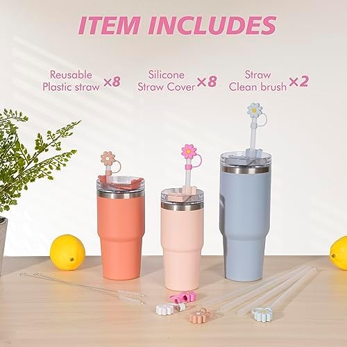 Jetstop Straw with Cover fit Stanley Quencher H2.0 14-40 oz Tumbler, 8pk - Image 6