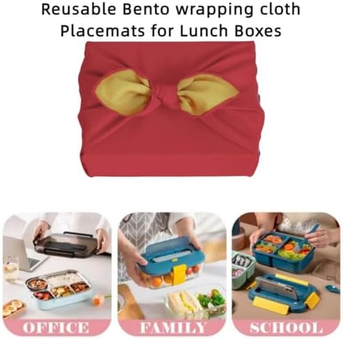Furoshiki Japanese Wrapping Cloth Eco Gift Wrap Paper Reversible Eco-bag Christmas birthday Gift Wrapping Bento Lunch Cake Wine Bottle Box Kimono Cover (Bright Red and Yellow, 27.6 x 27.6 inches) - Image 6
