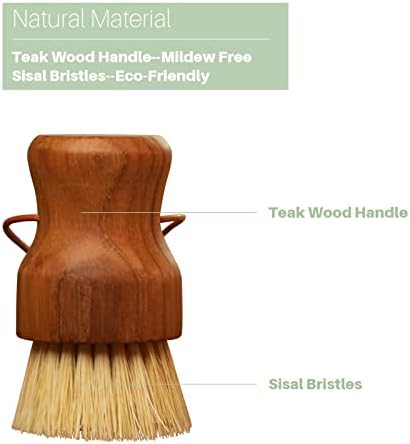 HTB Teak Wood Dish Scrub Brush 3PCS,FSC-Certified - Image 6