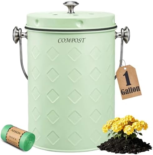 AOSION Countertop Compost Bin Kitchen,Odorless Indoor Compost Bin with Lid by AOSIONUSA