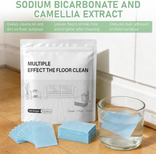 Multi-Surface Floor Cleaning Tablets – 200 Count Water Soluble Floor Cleaner, Multi-Effect Floor Cleaning Sheet for Hardwood, Tile, Laminate, Pre-Measured Dissolvable Mop Tablets with Fresh Scent - Image 6
