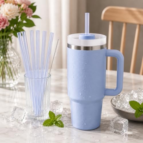 Replacement Straws Compatible with 30 oz Stanley Quencher Tumbler, 10.5 Inch Reusable Straws, Drinking Cup Accessories, Blue-6 Pack - Image 5
