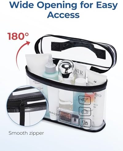 BAGSMART TSA Approved Toiletry Bag, 2 Pack Clear Makeup Cosmetic Bag Organizer, Quart Size Travel Bag for Toiletries, Carry-on Travel Accessories Essentials, Green-2pcs - Image 2