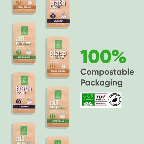 Green Llama Window and Glass Refill 3-Pack - Certified Compostable Packaging, Natural Cleaning Solution for Windows and Glass - Eco-Friendly and Sustainable - Image 4