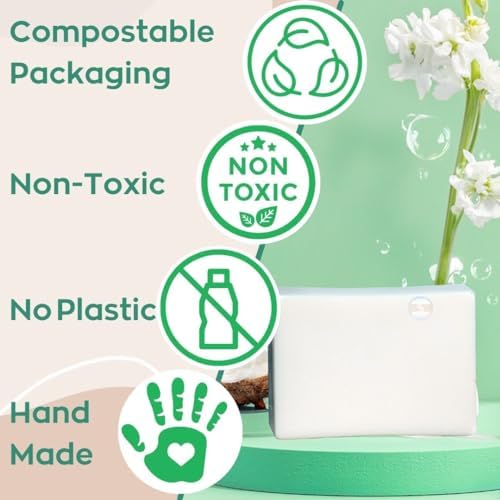 Green Llama Dish Washing Bar Soap Set with 2 Solid Coconut Oil Bars, Sisal Scrub Brush & Bamboo Holder, Fragrance-Free Kitchen Cleaning Set - Image 5