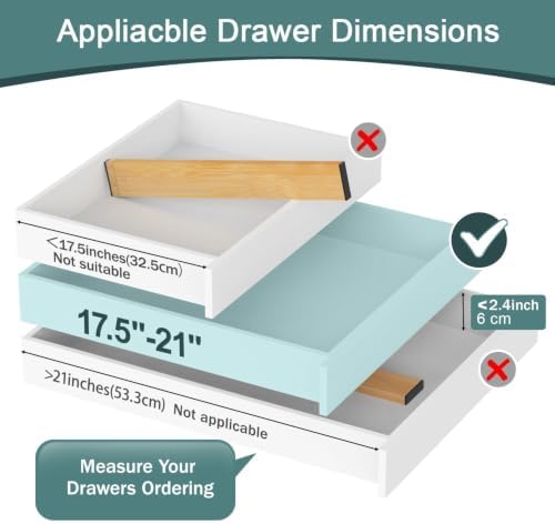 Lzerking Kitchen Drawer Dividers 4 Pack Adjustable Bamboo Drawer Organizer - Image 4