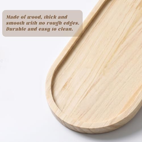 2Pcs Bamboo soap Dispenser Tray, Small Wooden Trays Dispenser Trays - Image 6