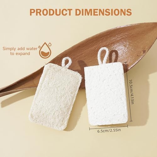 Natural Loofah & Cellulose Dual Sided Sponge 5 Pack | Compostable, Plastic-Free, Biodegradable Kitchen Scrubber | Non-Scratch for Dishes, Pots, Pans & Cast Iron - Image 3