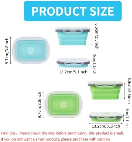 2 Pcs Collapsible Food Storage Containers with Lids and Vent, Silicone Food Storage Containers, Microwave Freezer Dishwasher Safe - Image 2