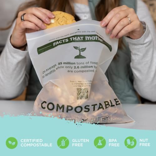 Matter Compostable Gallon Freezer Bags, Resealable, 30 Ct, Made From Plants - Image 4