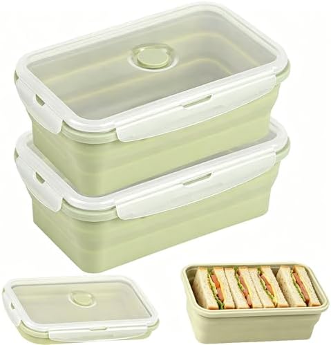 Collapsible Food Storage Containers with Airtight Lid & Vent Valve, 40.5oz by CUISITOOL