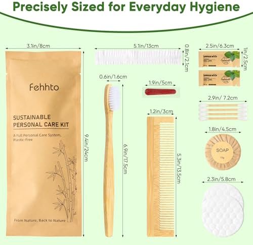 Personal Hygiene Kit Bulk 25 Sets, Travel Size Toiletry Kit for Guests, with Bamboo Toothbrush, Toothpaste and Vanity Kit for Women, Men, Travel and Homeless Care Packages - Image 6