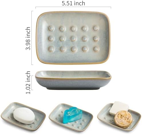 Miamolo Bar Soap Holder for Shower, Soap Dish Raised Design Save Soap Loss - Image 2