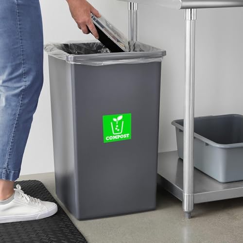 Trash Recycle Compost Stickers Set of 3 Recycle Sticker Vinyl Decal for Recycle Bin, Compost Bin, Trash Can Symbol to Organize Garbage containers Trash Can (Compost Green, 5x5inch) - Image 3