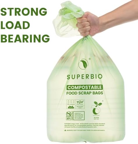 SUPERBIO 13 Gallon Compostable Kitchen Waste Bags, 50 Count, 1 Pack - Image 3