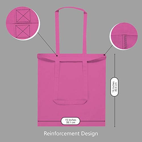 TOPDesign 24-Pack Economical 16"x15" Pink Cotton Tote Bag, Lightweight Medium Reusable Grocery Shopping Cloth Bags, Suitable for DIY, Advertising, Promotion, Gift, Activity - Image 6