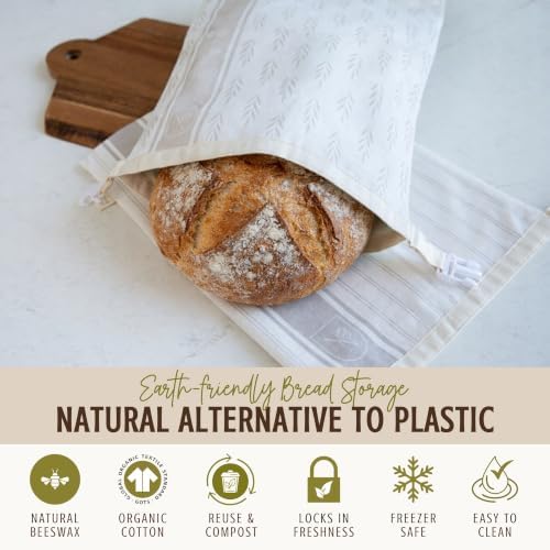 Nectar & Nest Reusable Beeswax Bread Bags for Homemade Bread & Sourdough - Image 6