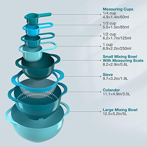 Pantula Mixing Bowls-Plastic Nesting Set of 8, Rv Camper Accessories - Image 2