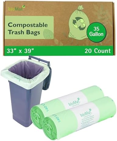bioMat 33-35 Gallon Compostable Food Scrap Bags, 20 Count by VisitbioMat