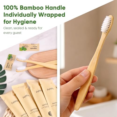 Personal Hygiene Kit Bulk 25 Sets, Travel Size Toiletry Kit for Guests, with Bamboo Toothbrush, Toothpaste and Vanity Kit for Women, Men, Travel and Homeless Care Packages - Image 3