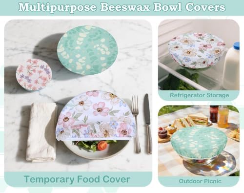 5Pcs Reusable Beeswax Elastic Bowl Covers for Bread Proofing and Food Cover - Image 6