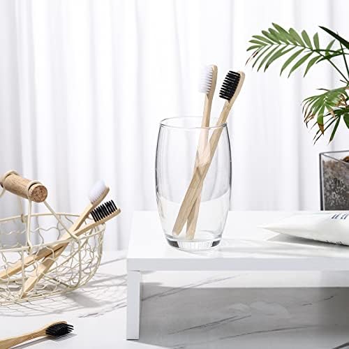 Vesici 400 Pcs Bamboo Toothbrushes Bulk, Black, White - Image 6