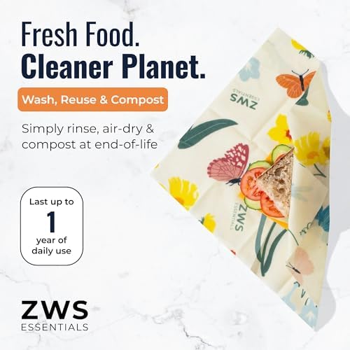 Beeswax Wraps, Cotton Food Storage Set, Pollinators - Image 7