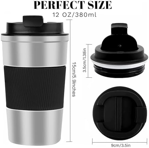 Insulated Travel Coffee Mug, Stainless Steel Coffee Cup with Leakproof Lid - Image 3