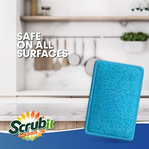 Scrub and Wipe Cleaning Sponges [10 Pack] – SCRUBIT Dual Sided Scouring Pad and Sponge - Reusable Kitchen Scrubbing Sponges for Dishes, Pots, Pans Utensils & Non-Stick Cookware (Blue) - Image 5