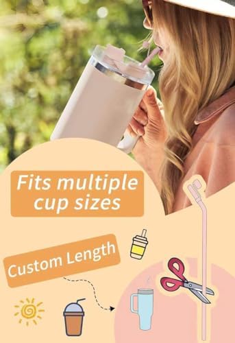 Doboli Replacement 13 inch Long Silicone Straw With Straw Cover,Compatible with Stanley Owala 40 oz 30 oz Cup Tumbler, 6 Pack Reusable Bent Straw with Cleaning Brush,for Stanley Tumbler Accessorie - Image 7