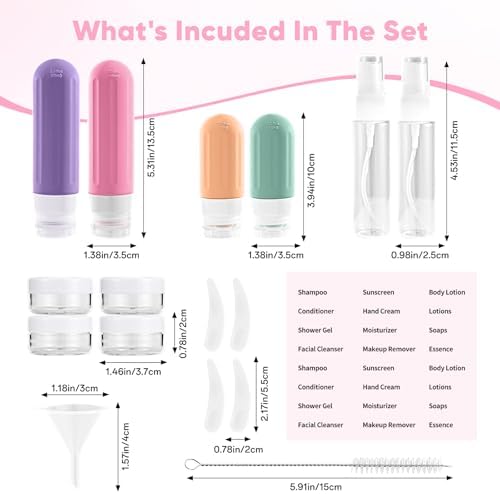 Travel Bottles for Toiletries 18Pack Containers Travel Size Toiletries - Image 2
