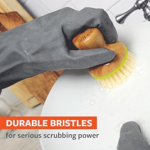 Full Circle Bubbly Palm Brush, Dish Scrub Brush for Nonstick, Green - Image 2