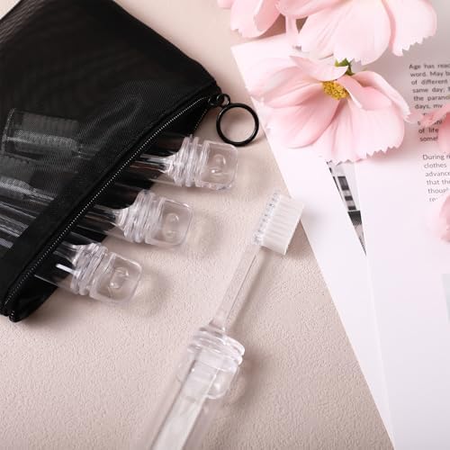 Patelai 4 Pcs Travel Toothbrush Mini Foldable with Case,Clear - Image 5