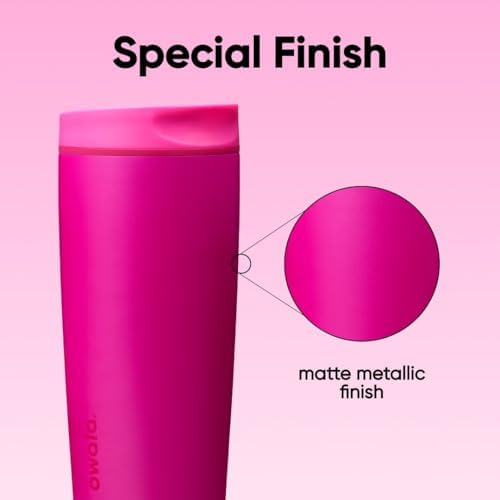 Owala SmoothSip Slider Insulated Stainless Steel Coffee Tumbler, Reusable Iced Coffee Cup, Hot Coffee Travel Mug, BPA Free 20 oz, Read My Lips - Image 5