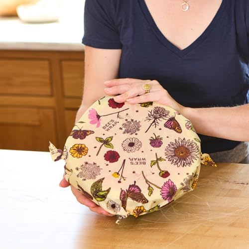 Bee's Wrap Vegan Beeswax Wraps for Food - Cut to Size 14x52" Beeswax Wrap Roll - Plastic Free Made in USA Reusable Natural Food Wrap - Meadow Magic - Image 4