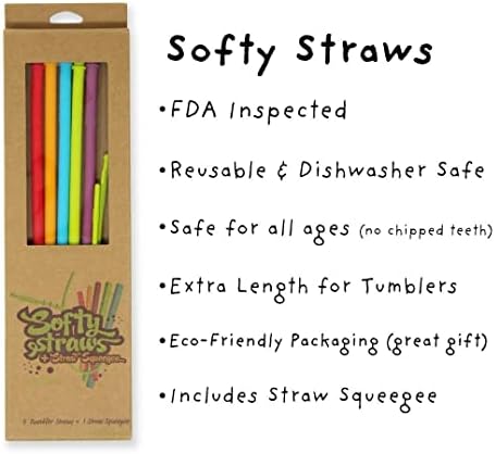 Long Silicone Straws With Stoppers for Tumblers - Slender Silicon Rubber Reusable Drinking Straws for Simple Modern, Starbucks, Yeti, rTic, Acrylic 24 30 40 oz Tumbler Cups - Flexible BPA Free - Image 3