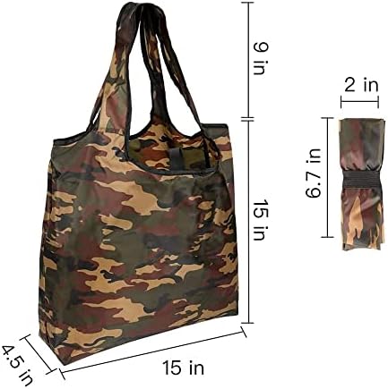 Aricsen 15x4.5x15 Inch Camo Reusable Shopping Bags with Handles, 20 Pack - Image 3