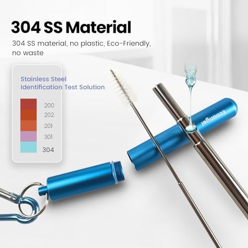 Ecoangel Cruise Ship Essentials, Reusable Metal Straws (4 Pack) - Image 2