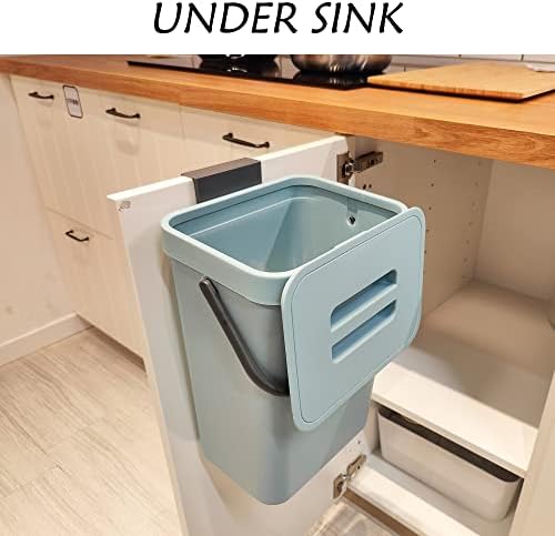 stonespace Compost Bin Kitchen, 3.2 Gallon Under Sink Trash Can, Blue - Image 2