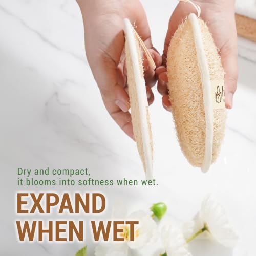 Natural Loofah Exfoliating Body Scrubber Pads for Bath and Shower - Image 4