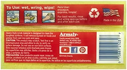 Brillo: Estracell Heavy Duty Scrub Sponge - 3ct - Yellow & Green Dual-Sided, Bacteria Resistant, Clean Tough Kitchen Messes, Dishes-Sink-Countertops - Image 2