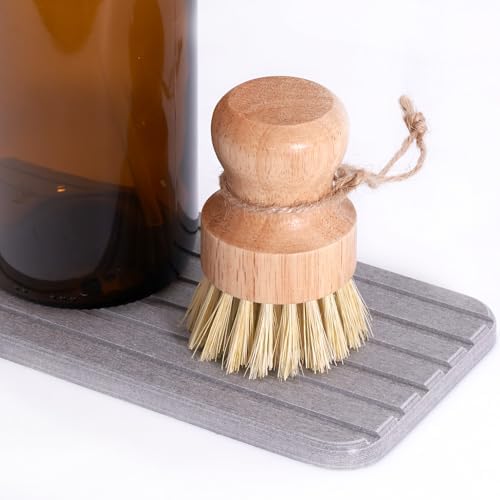 Diahom Bamboo Dish Brush Scrubber 3 Pack for Kitchen Cleaning Pot Pans - Image 6