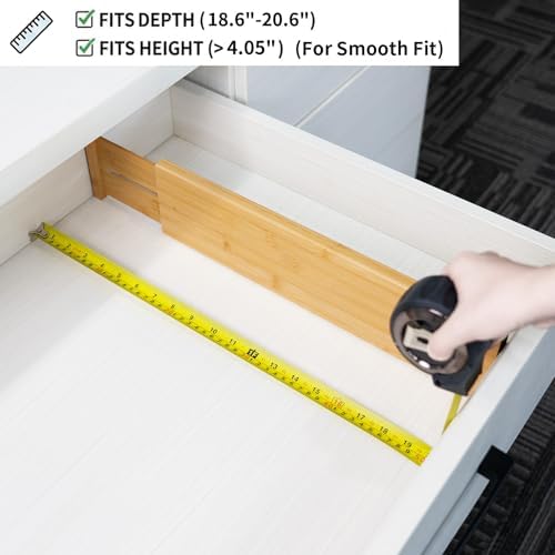 Utoplike Bamboo Drawer Dividers Large, 4" High Kitchen Drawers Organizer - Image 6